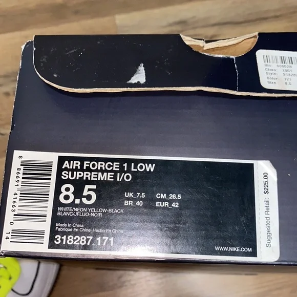 2007 Nike Air Force 1 low supreme I/O talaria